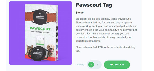 PawScout Tag Product Pricing